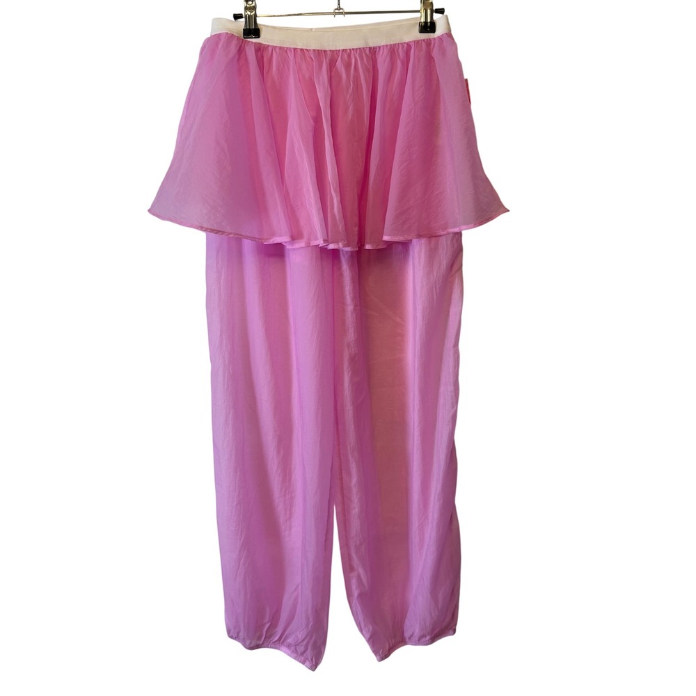 FP Movement Free People Step On Pants Pink Skirted Sheer Nylon Small NWT - Picture 3 of 8